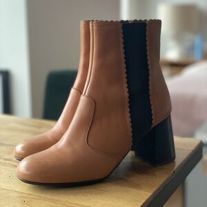 Tan Leather Ankle Boots